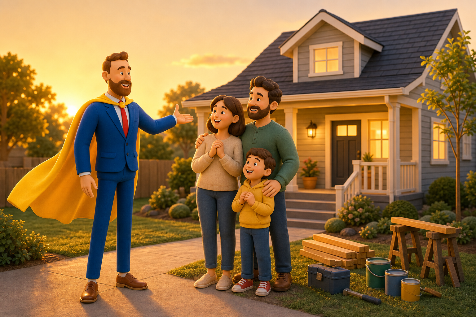 Free up your people — producer greeting a client family